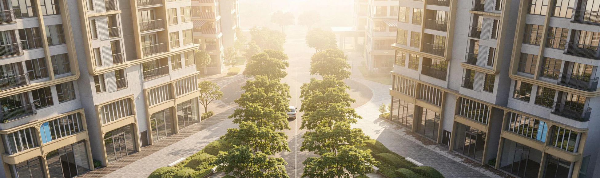 Phối cảnh thiết kế trục cảnh quan lối vào Norton Park