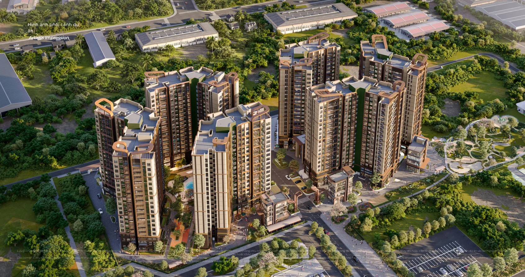 Phối cảnh nhìn từ trên cao tổng thể Norton Park